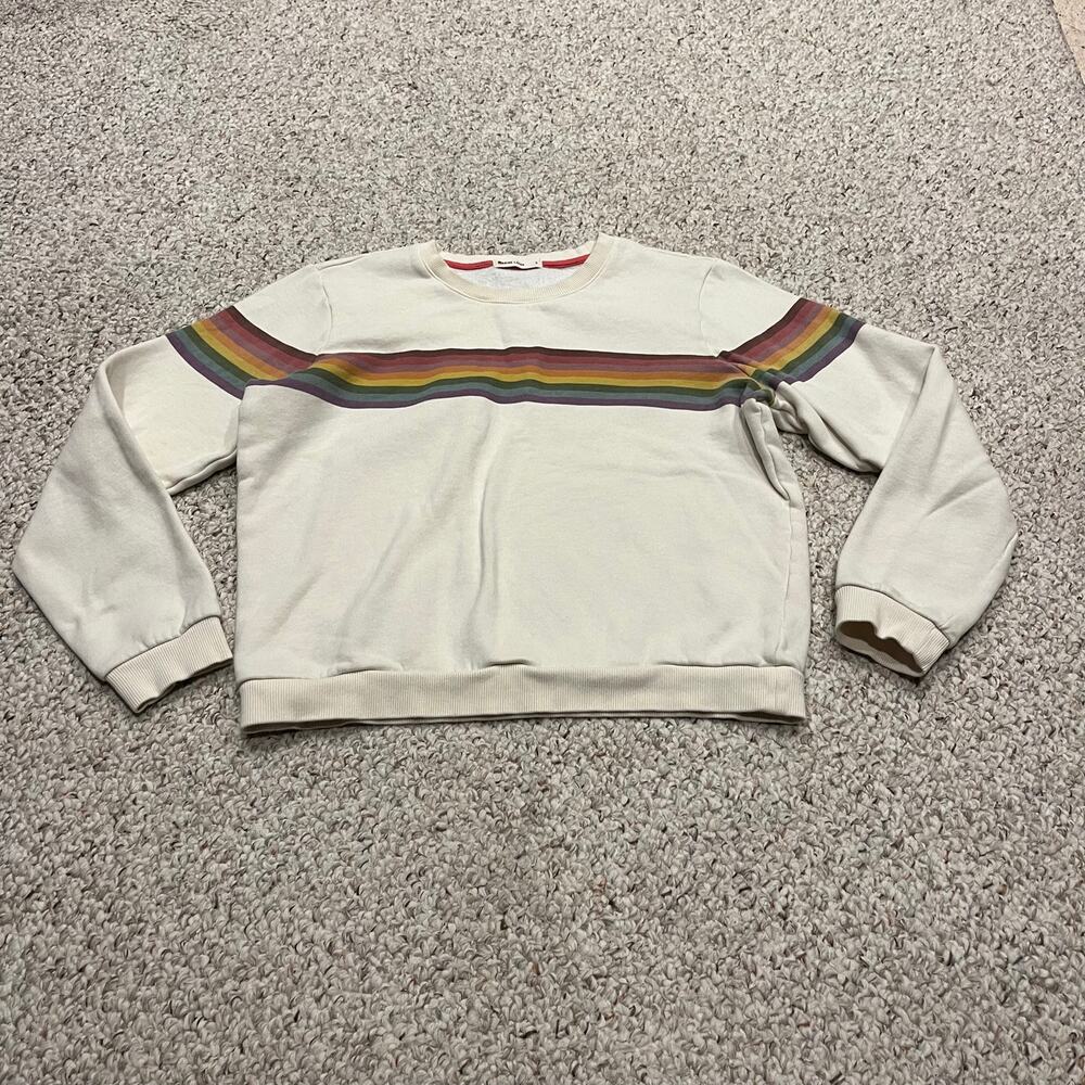 Marine Layer Anytime Rainbow Stripe Sweatshirt S Casual Preppy Classic